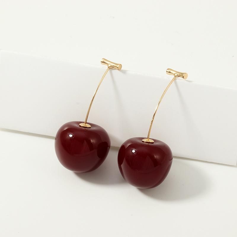 Womens Cherry sweet and cute Resin Earrings NHNZ122016