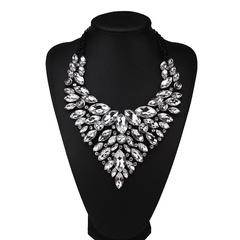 Womens geometric inlay imitated crystal alloy Jiaqi jewelry Necklaces NHJQ122715