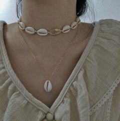 Amazon Außenhandels quelle Mode Persönlichkeit kreative hand gewebte Muschel mehr schicht ige Legierung Halskette Frauen