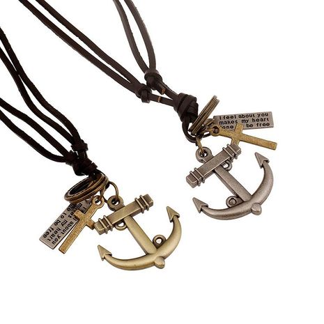 Unisex anchor plating alloy Necklaces NHPK124943's discount tags