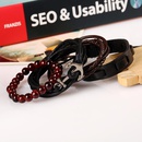 Vintage braided anchor geometric leather Bracelets amp Bangles NHPK124817picture5