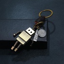 Unisex robotic zinc alloy Braided leather keychain NHPK124845picture2