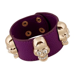 Européen et Américain Exportation Du Commerce Extérieur Bijoux Punk Bracelet Exquis Bracelet En Cuir Rivet Bracelet Pu Crâne Bracelet