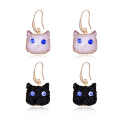 Womens Geometric Plastic Personalized creative cat Earrings NHGO125154