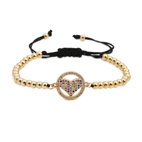 Micro-inlaid zircon heart braid Shaped Copper Bracelets & Bangles NHYL126721's discount tags