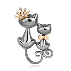 Womens Animal Plating Alloy Cat Jewelry Brooches NHDR127336