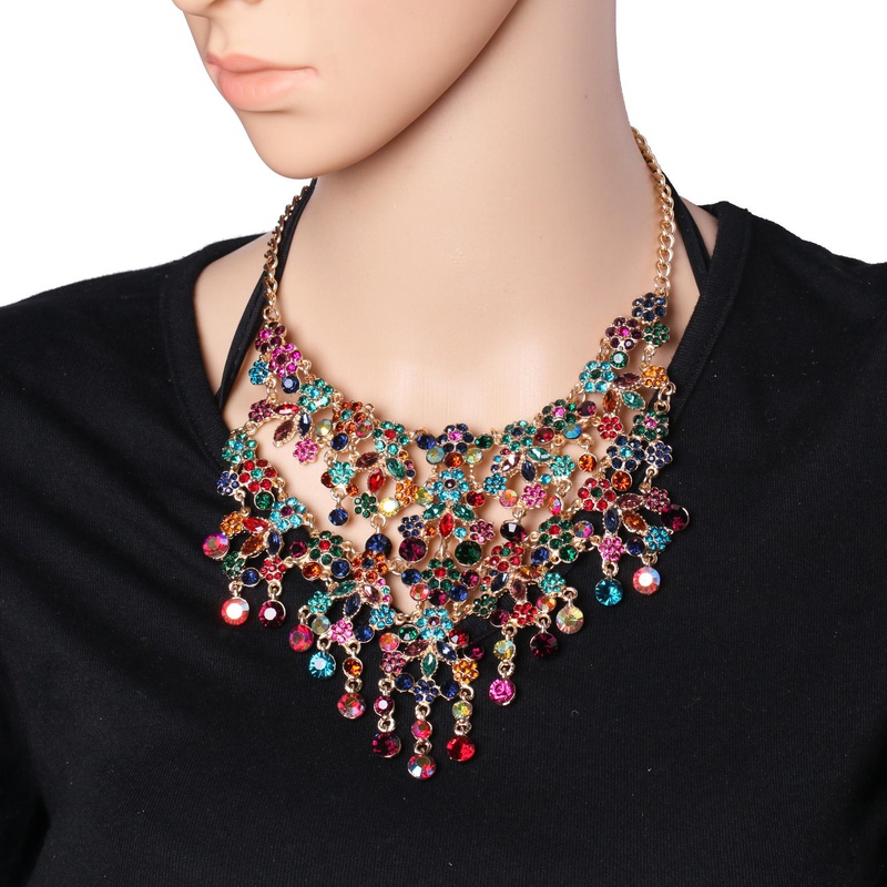 Womens other rhinestonestudded alloy Necklaces NHJJ127793