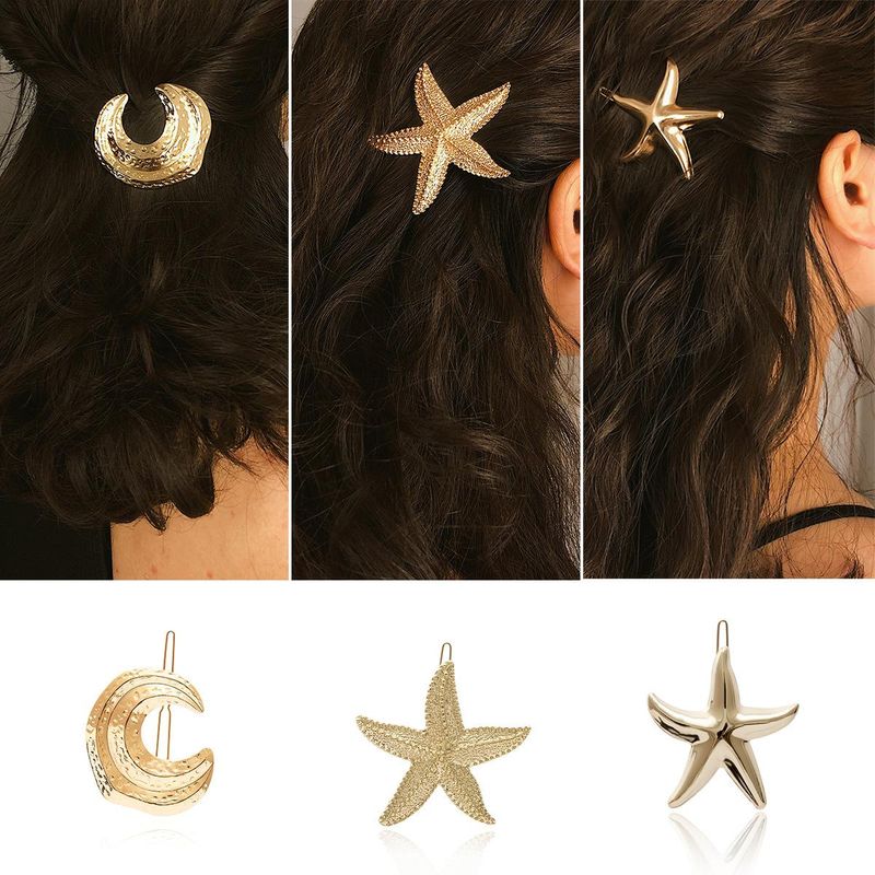 Womens Star  Moon Plating Alloy Hair Accessories NHXR127897