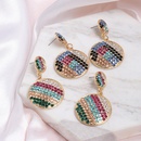 Womens Geometric Colored rhinestone Alloy Earrings NHJJ127803picture1