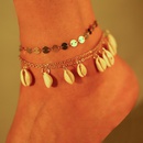Womens geometric plating cord beads shell alloy ankle bracelet NHMD127896picture37
