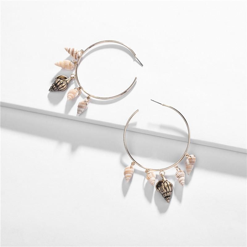 Fashion natural conch alloy copper ear ring NHLU127939