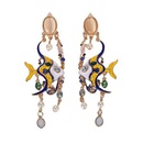 Feminine  Zodiac Fish with Beads Alloy Beads Earrings NHJQ127970picture10