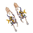 Feminine  Zodiac Fish with Beads Alloy Beads Earrings NHJQ127970picture11