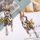 Feminine  Zodiac Fish with Beads Alloy Beads Earrings NHJQ127970picture12