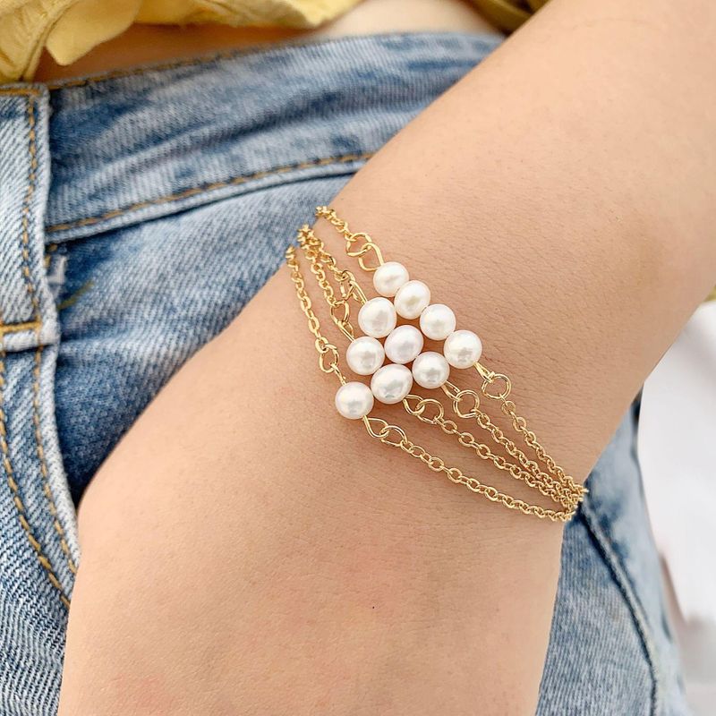 Creative retro simple beads single bead bracelet NHPJ128342