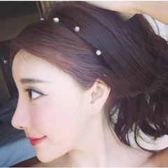 Neue koreanische Haarschmuck, Kopf bedeckungen, Schmuck, hand gefertigte Perlen, einfaches Perlen, schwarzes Stirnband, Stirnband, Haarkarte