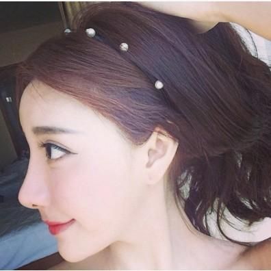 Neue koreanische Haarschmuck Kopf bedeckungen Schmuck hand gefertigte Perlen einfaches Perlen schwarzes Stirnband Stirnband Haarkarte