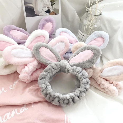 Cute rabbit ear tiara wash makeup hair band NHOF128300's discount tags