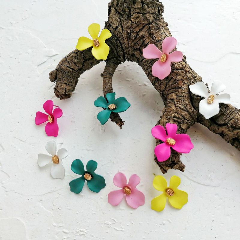 Creative simple candy color flower fashion earrings NHPJ128325
