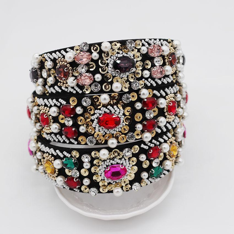 Fashion handstitched rice beads wild luxury headband NHWJ128477