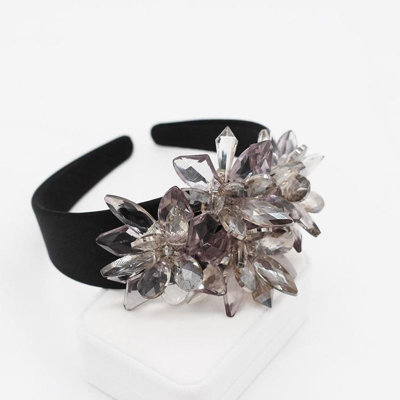 Fashion personality transparent imitated crystal large flower wild headband NHWJ128412