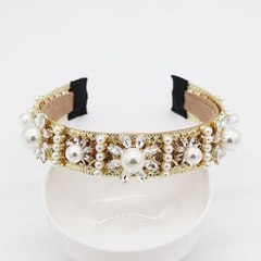 Retro fashion palace wind beads flower geometric headband NHWJ128417