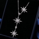Fashion microinlaid zircon three eightpointed star necklace NHDO128945picture25
