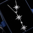 Fashion microinlaid zircon three eightpointed star necklace NHDO128945picture20