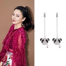 Fashion microinlaid zircon panda earrings NHDO128980picture16