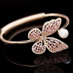 Fashion hollow micro-inlaid zircon beads butterfly bracelet NHDO129039
