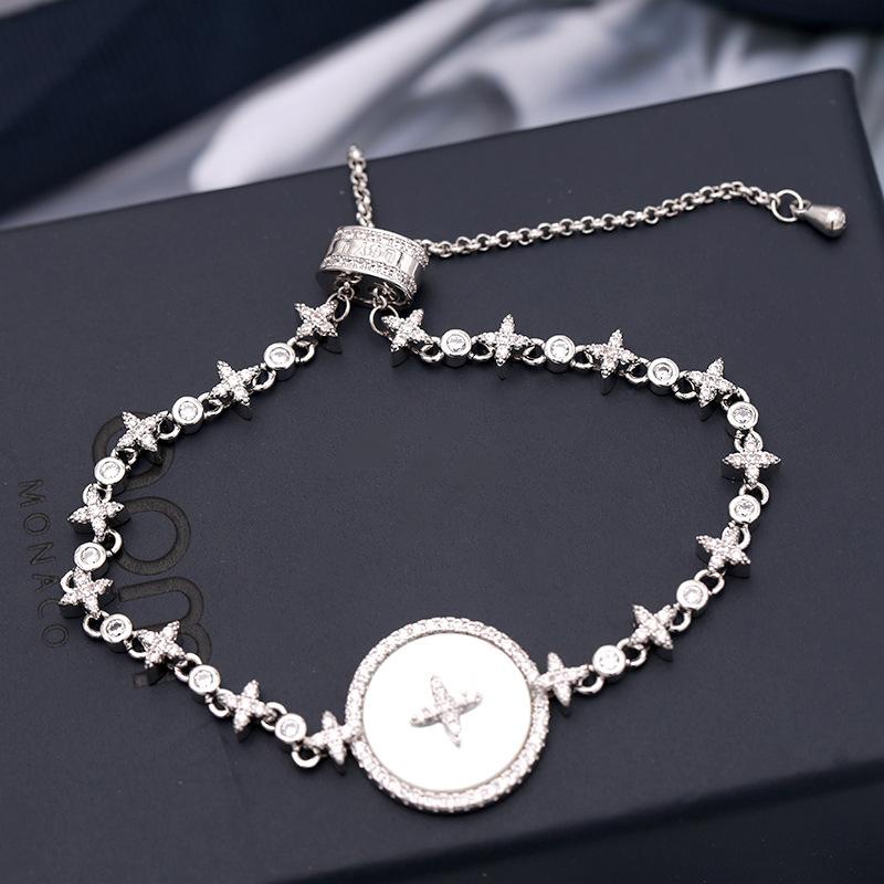 Fashion microinlaid zircon star motherofbeads bracelet NHDO129042