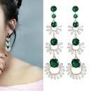 Fashion Vintage Emerald Overlay Scalloped Long Earrings NHDO129052picture3