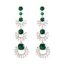 Fashion Vintage Emerald Overlay Scalloped Long Earrings NHDO129052picture5