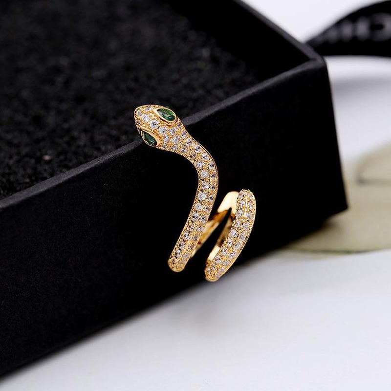 Fashion snakeshaped alloyen snake microset zircon earrings NHDO129062