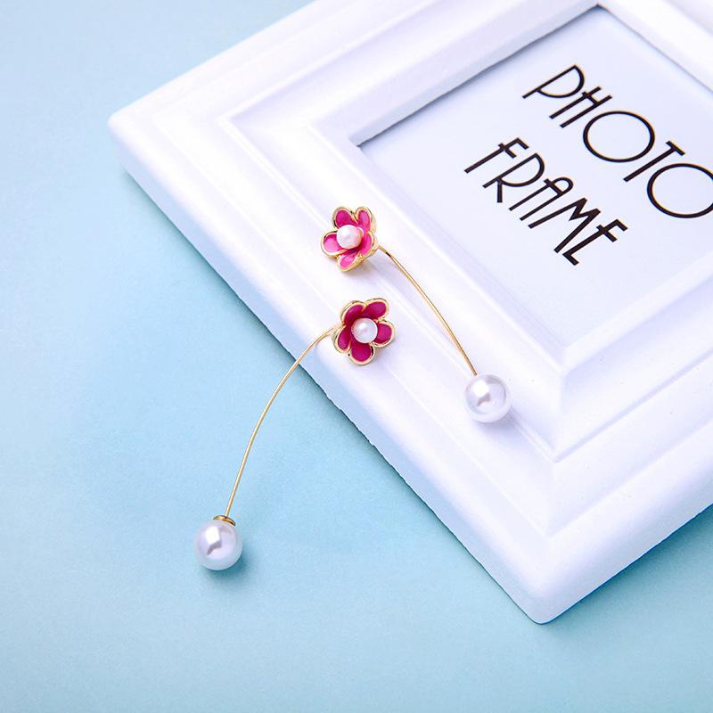 Simple and small fresh oil flower beads earrings NHQD129509