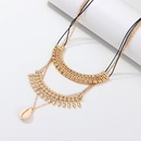 Fashion ethnic style alloy fringed shell necklace multilayer pendant NHNZ129516picture14