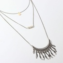 Fashion ethnic style alloy fringed shell necklace multilayer pendant NHNZ129516picture15