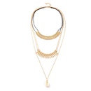 Fashion ethnic style alloy fringed shell necklace multilayer pendant NHNZ129516picture17