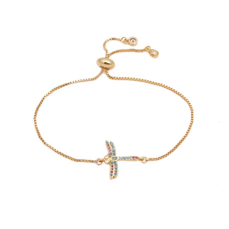 Stylish luxury color zircon adjustable insect bracelet NHYL129532
