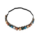 Fashion trend big gemstone rhinestone hair band with necklace NHJQ129546picture1