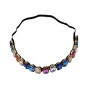 Fashion trend big gemstone rhinestone hair band with necklace NHJQ129546picture7