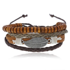 Fashion leather hemp rope multi-hand hand-woven leather bracelet NHPK129804