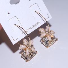 Korean version of the new flower imitated crystal earrings NHLJ129901