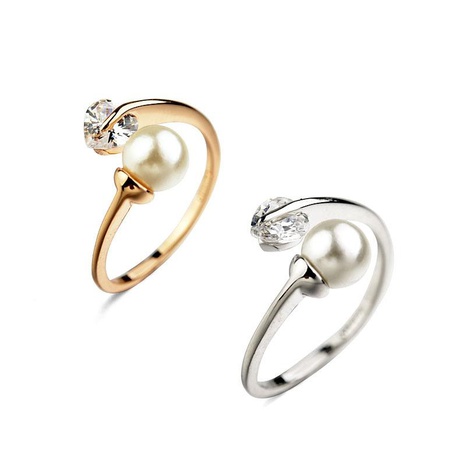 Exquisito corazon anillo de perlas abierto. NHLJ130017's discount tags