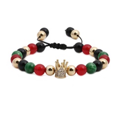Europäischer und amerikanischer Schmuck Ali Express Achat Perlen verstellbares Armband Crown Bracelet Kronen gewebtes Armband