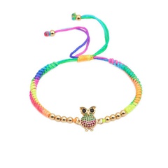 Micro-set color zircon weave Copper Bracelets & Bangles NHYL125996