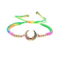 Micro-set color zircon woven adjustable bracelet NHYL126023