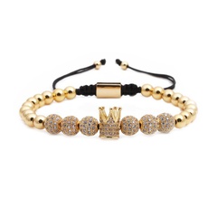 Unisex Crown Weaving Copper Bracelets & Bangles NHYL126081