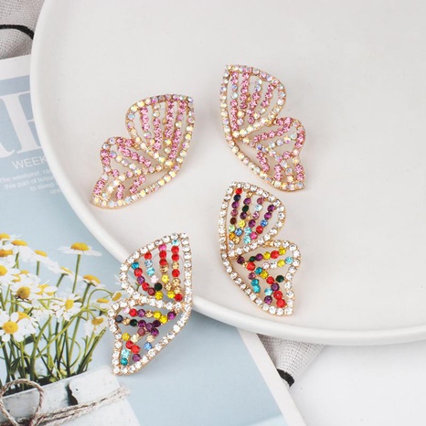 Fashion Women Rhinestone Butterfly Wing Earrings NHJJ133665's discount tags