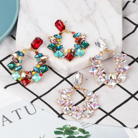 Fashion Women colored gemstone Round Earrings NHJJ133677's discount tags